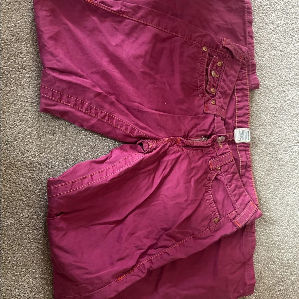 True Religion Pink Denim Pants with Contrast Stitching - Picture 2 of 4